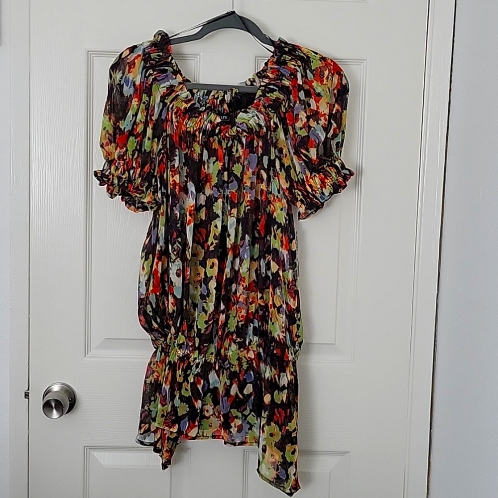Blouse by Allen, small, multi colored
